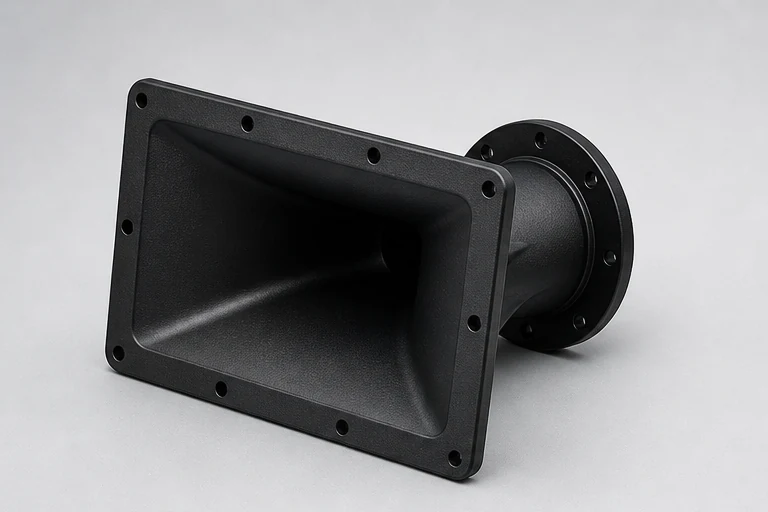 Injection molded waveguide component for a professional loudspeaker